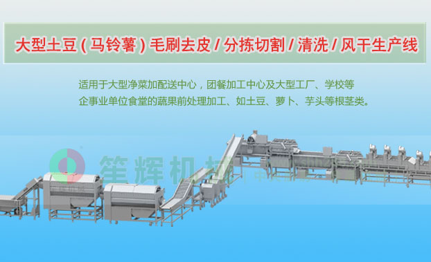 万柏林连续式土豆去皮清洗切割风干生产线